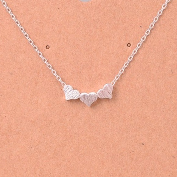 Silver | Three Heart Necklace, Silver Chain - Picture 4 of 4